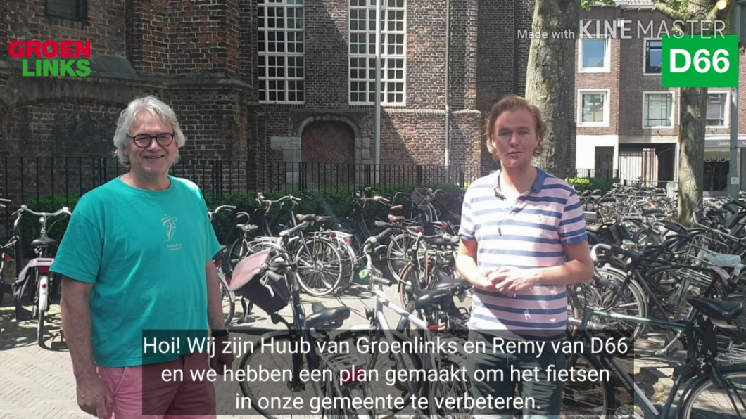 Huub van Eijck (GL) en Remy Maessen (D66) presenteren motie fietsambities