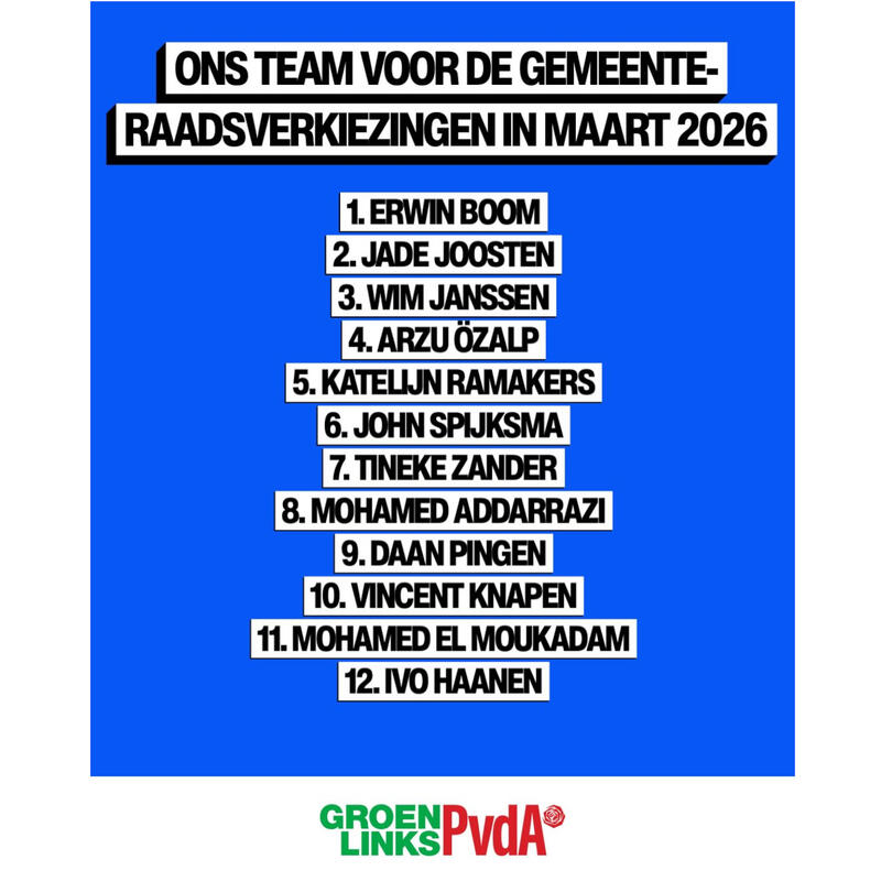 Kandidatenlijst GroenLinksPvdA Venlo