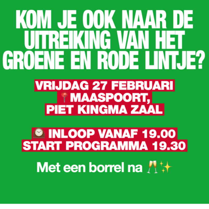 Uitnodiging Uitreiking Rode en Groene Lintje