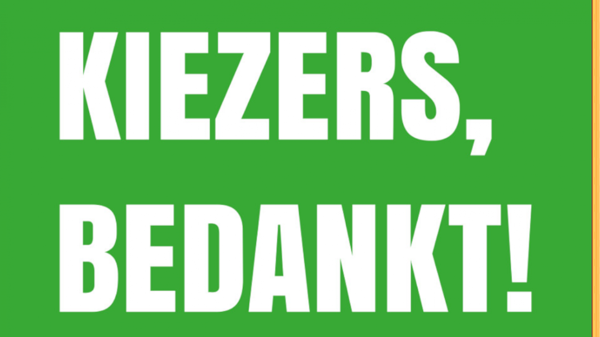 Kiezers, bedankt!